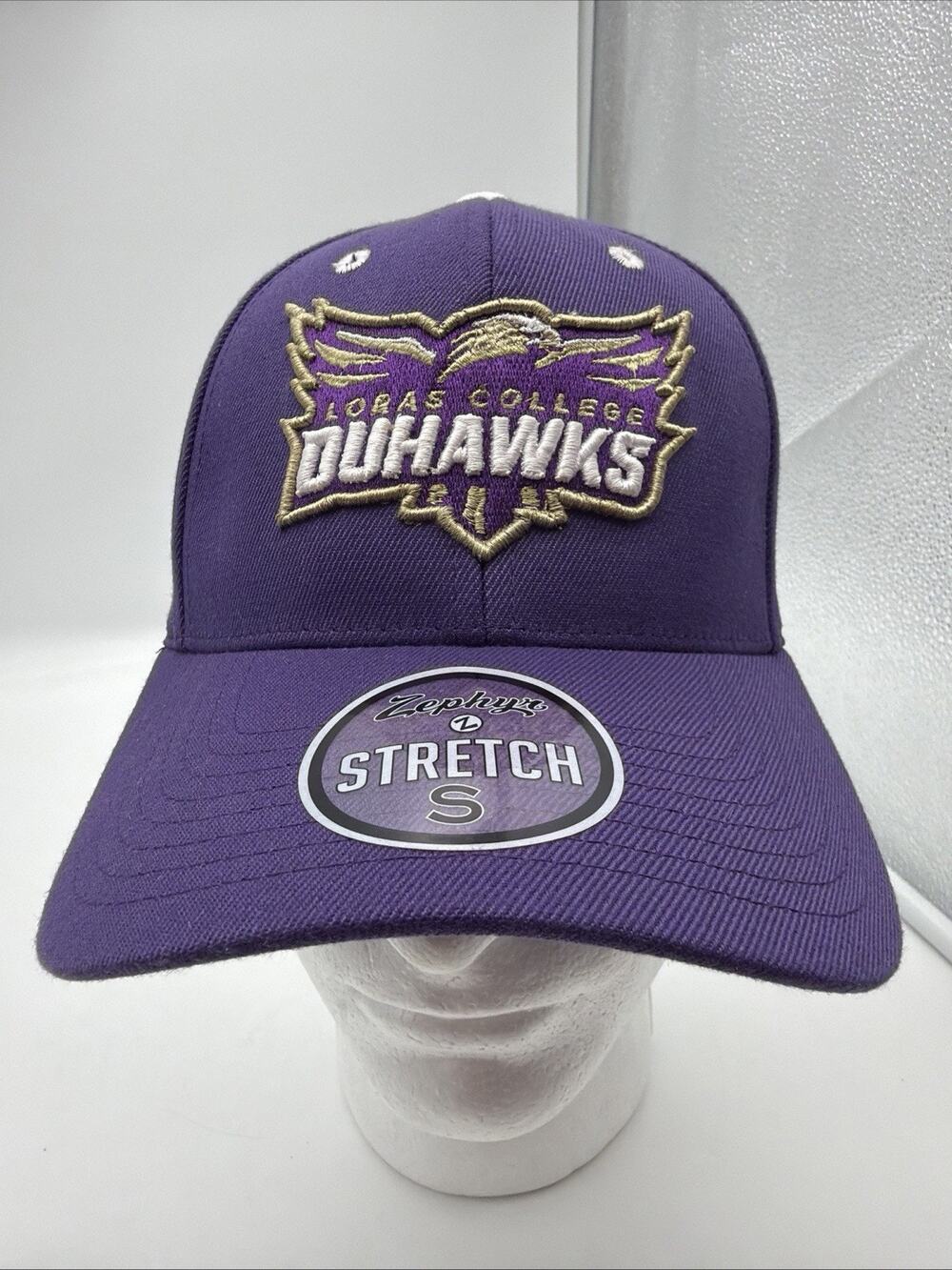 Loras College Duhawks Zephyr Embroidered Logo Hat Baseball Cap NCAA Stretch S